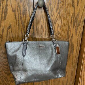 Coach Silver/Grey Large Tote Bag